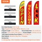 VEVOR Open Flags με Pole Kit, Advertising Flags για επιχειρήσεις εκτός, Advertising Feather Flag Kit, 3 Flags (Open, Look, Welcome), 3 Poles, 3 Ground Stakes, Swooper Flags για επιχειρήσεις 16,3 FT
