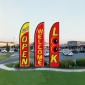 VEVOR Open Flags με Pole Kit, Advertising Flags για επιχειρήσεις εκτός, Advertising Feather Flag Kit, 3 Flags (Open, Look, Welcome), 3 Poles, 3 Ground Stakes, Swooper Flags για επιχειρήσεις 16,3 FT