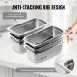 VEVOR 6 Pack Pans Hotel, 1/3 Size Anti-Jam Steam Pan, 0,8mm πάχος από ανοξείδωτο ατσάλι Επιτραπέζιο ταψί εστιατορίου, 4 ιντσών βαθύ εμπορικό επιτραπέζιο τηγάνι, τροφοδοσία αποθήκευσης τροφίμων, για βιομηχανική και επιστημονική