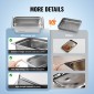 VEVOR 6 Pack Pans Hotel, 1/3 Size Anti-Jam Steam Pan, 0,8mm πάχος από ανοξείδωτο ατσάλι Επιτραπέζιο ταψί εστιατορίου, 4 ιντσών βαθύ εμπορικό επιτραπέζιο τηγάνι, τροφοδοσία αποθήκευσης τροφίμων, για βιομηχανική και επιστημονική