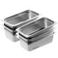 VEVOR 6 Pack Pans Hotel, 1/3 Size Anti-Jam Steam Pan, 0,8mm πάχος από ανοξείδωτο ατσάλι Επιτραπέζιο ταψί εστιατορίου, 4 ιντσών βαθύ εμπορικό επιτραπέζιο τηγάνι, τροφοδοσία αποθήκευσης τροφίμων, για βιομηχανική και επιστημονική