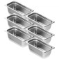 VEVOR 6 Pack Pans Hotel, 1/3 Size Anti-Jam Steam Pan, 0,8mm πάχος από ανοξείδωτο ατσάλι Επιτραπέζιο ταψί εστιατορίου, 4 ιντσών βαθύ εμπορικό επιτραπέζιο τηγάνι, τροφοδοσία αποθήκευσης τροφίμων, για βιομηχανική και επιστημονική