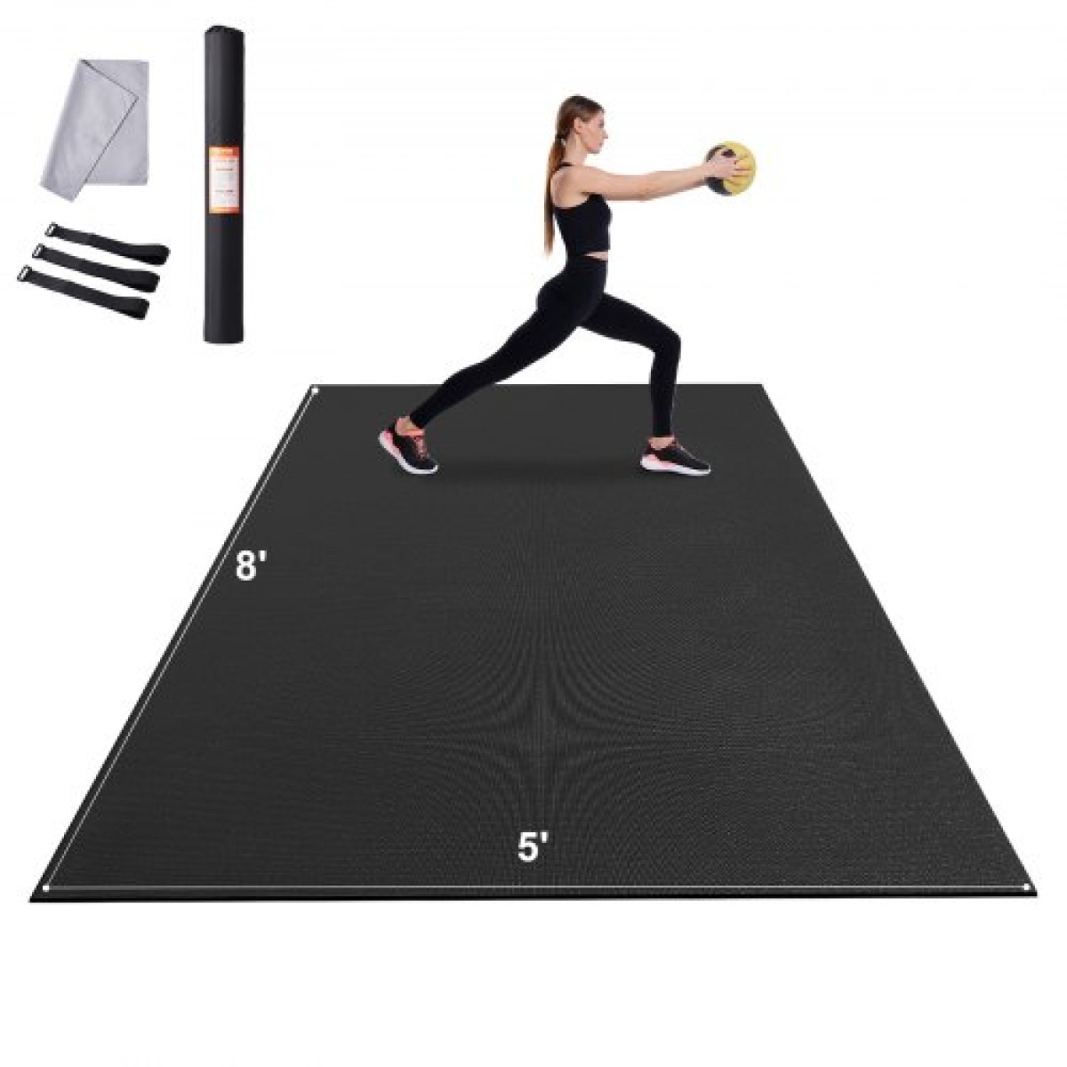 VEVOR Exercise Mat, αντιολισθητικό χαλάκι γιόγκα Gym Fitness Pilate Workout Mat (2,4x1,5 m)