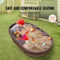VEVOR Sandbox με κάλυμμα, 72 x 41,5 x 9,1 σε Oval Sand Box, HDPE Sand Pit με 4 γωνιακά καθίσματα και κάτω επένδυση, Παιδικό sandbox για υπαίθρια αυλή, παραλία, πάρκο, δώρο για αγόρια, κορίτσια 3-12 ετών, καφέ