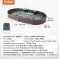 VEVOR Sandbox με κάλυμμα, 72 x 41,5 x 9,1 σε Oval Sand Box, HDPE Sand Pit με 4 γωνιακά καθίσματα και κάτω επένδυση, Παιδικό sandbox για υπαίθρια αυλή, παραλία, πάρκο, δώρο για αγόρια, κορίτσια 3-12 ετών, καφέ