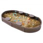 VEVOR Sandbox με κάλυμμα, 72 x 41,5 x 9,1 σε Oval Sand Box, HDPE Sand Pit με 4 γωνιακά καθίσματα και κάτω επένδυση, Παιδικό sandbox για υπαίθρια αυλή, παραλία, πάρκο, δώρο για αγόρια, κορίτσια 3-12 ετών, καφέ