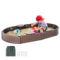 VEVOR Sandbox με κάλυμμα, 72 x 41,5 x 9,1 σε Oval Sand Box, HDPE Sand Pit με 4 γωνιακά καθίσματα και κάτω επένδυση, Παιδικό sandbox για υπαίθρια αυλή, παραλία, πάρκο, δώρο για αγόρια, κορίτσια 3-12 ετών, καφέ