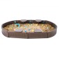 VEVOR Sandbox με κάλυμμα, 72 x 41,5 x 9,1 σε Oval Sand Box, HDPE Sand Pit με 4 γωνιακά καθίσματα και κάτω επένδυση, Παιδικό sandbox για υπαίθρια αυλή, παραλία, πάρκο, δώρο για αγόρια, κορίτσια 3-12 ετών, καφέ