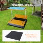 VEVOR Ξύλινο Sandbox με κουβούκλιο, 57,3 x 47,2 x 47,2 σε Sand Box, Sand Pit με πτυσσόμενα καθίσματα πάγκου και κάτω επένδυση, φυσικό ξύλο sandbox για παιδιά για εξωτερική αυλή, παραλία, πάρκο, δώρο για ηλικίες 3-12