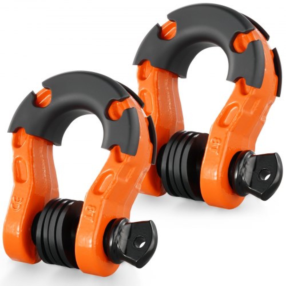 Δακτύλιος D-Ring VEVOR 3/4", 2 Pack δεσμοί από κράμα χάλυβα 66139 λίβρες (30 τόνοι) Αντοχή θραύσης με βιδωτή καρφίτσα 7/8", απομονωτές & ροδέλες, δεσμός ανάκτησης οχημάτων εκτός δρόμου βαρέως τύπου για φορτηγό Jeep, Πορτοκαλί