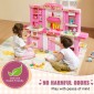 VEVOR Kids Kitchen Playset, 3-in-1 Toddler Kitchen with Simulated Spray, Sounds and Lights, Play Kitchen Set with 74 PCS Σετ αξεσουάρ μαγειρικής για νήπια, παιδιά προσχολικής ηλικίας, παιδιά 3-8 ετών, ροζ