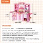 VEVOR Kids Kitchen Playset, 3-in-1 Toddler Kitchen with Simulated Spray, Sounds and Lights, Play Kitchen Set with 74 PCS Σετ αξεσουάρ μαγειρικής για νήπια, παιδιά προσχολικής ηλικίας, παιδιά 3-8 ετών, ροζ