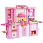 VEVOR Kids Kitchen Playset, 3-in-1 Toddler Kitchen with Simulated Spray, Sounds and Lights, Play Kitchen Set with 74 PCS Σετ αξεσουάρ μαγειρικής για νήπια, παιδιά προσχολικής ηλικίας, παιδιά 3-8 ετών, ροζ