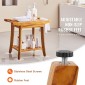 Πάγκος ντους VEVOR Teak, 22 x 14,4 x 18,5 ίντσες, αδιάβροχο ξύλινο σκαμπό ντους με αντιολισθητικά πόδια λαβής ραφιού αποθήκευσης, Μέγιστο φορτίο 300 lbs Κάθισμα καρέκλας ντους, για χρήση σε εσωτερικό και εξωτερικό μπάνιο