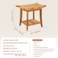 Πάγκος ντους VEVOR Teak, 22 x 14,4 x 18,5 ίντσες, αδιάβροχο ξύλινο σκαμπό ντους με αντιολισθητικά πόδια λαβής ραφιού αποθήκευσης, Μέγιστο φορτίο 300 lbs Κάθισμα καρέκλας ντους, για χρήση σε εσωτερικό και εξωτερικό μπάνιο