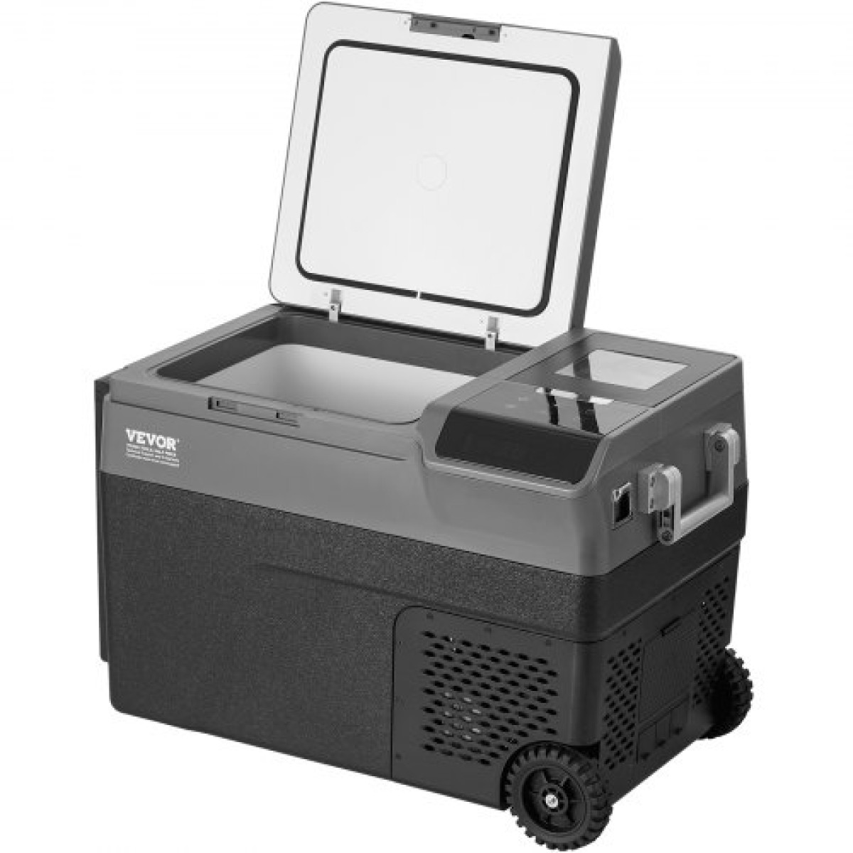 Φορητό ψυγείο αυτοκινήτου VEVOR, με λειτουργία παραγωγής πάγου, Ψυγείο αυτοκινήτου 12 Volt, φορητός καταψύκτης 35 L μονής ζώνης, -4℉-68℉ Ρυθμιζόμενη θερμοκρασία, με τροχούς για κάμπινγκ, αυτοκίνητο, RV