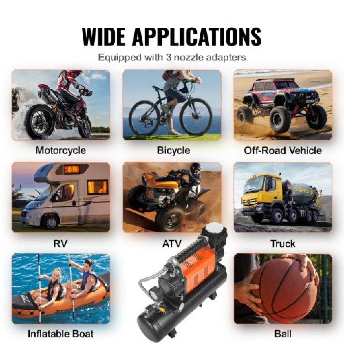 VEVOR 12V Heavy Duty Air Compressor with 6L Tank Kit, 6,35 CFM Portable Tire Inflator, 150 PSI Offroad Air Compressor with Digital Pressure Mauge Tire Inflator for Trucks Car SUV 4 x 4 Vehicle RV