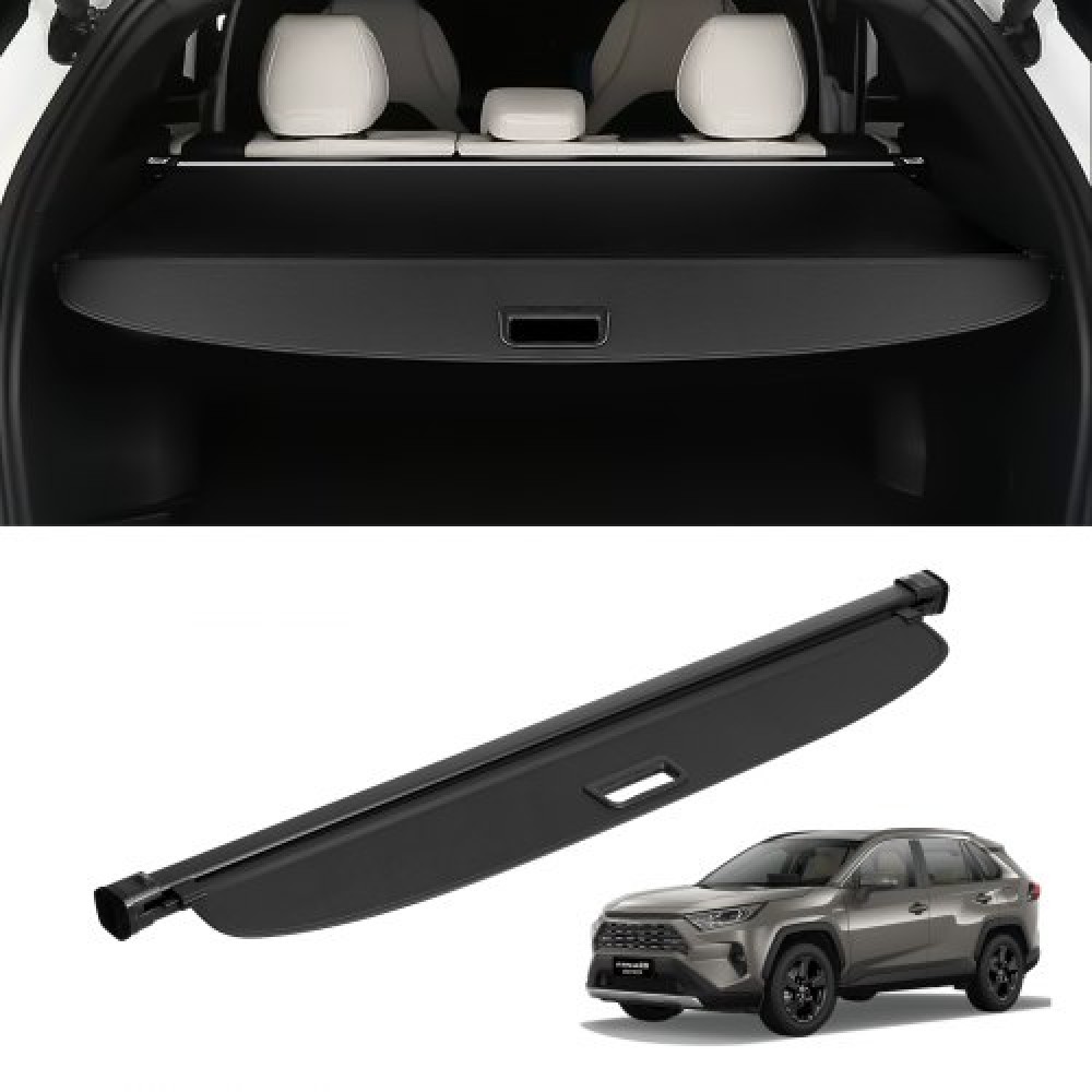 Πτυσσόμενο κάλυμμα φορτίου VEVOR για Toyota, αναβαθμισμένο αδιάβροχο κάλυμμα πορτμπαγκάζ ασπίδα ασφαλείας για Toyota RAV4 2019-2025 5 θέσεων, κάλυμμα πίσω πορτμπαγκάζ ανθεκτικό στην υπεριώδη ακτινοβολία, κράμα αλουμινίου & δέρμα PVC