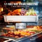 VEVOR 4 Pack Pans Hotel, Full Size Anti-Jam Steam Pan with Kap, 0,8mm πάχος από ανοξείδωτο ατσάλι Επιτραπέζιο ταψί 4 ιντσών, Βαθύ Εμπορικό Τηγάνι 4 ιντσών, Αποθηκευτικό τηγάνι τροφοδοσίας, για βιομηχανικό και επιστημονικό