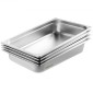VEVOR 4 Pack Pans Hotel, Full Size Anti-Jam Steam Pan with Kap, 0,8mm πάχος από ανοξείδωτο ατσάλι Επιτραπέζιο ταψί 4 ιντσών, Βαθύ Εμπορικό Τηγάνι 4 ιντσών, Αποθηκευτικό τηγάνι τροφοδοσίας, για βιομηχανικό και επιστημονικό