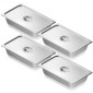 VEVOR 4 Pack Pans Hotel, Full Size Anti-Jam Steam Pan with Kap, 0,8mm πάχος από ανοξείδωτο ατσάλι Επιτραπέζιο ταψί 4 ιντσών, Βαθύ Εμπορικό Τηγάνι 4 ιντσών, Αποθηκευτικό τηγάνι τροφοδοσίας, για βιομηχανικό και επιστημονικό