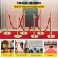 VEVOR Stanchion Post με Velvet Rope, 6-pack Crowd Control Stanchion with 4PCS 5FT Red Velvet Ropes, inox Queue Barrier Line Divier with Ball Top για εκδηλώσεις, μουσεία, πάρτι