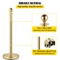 VEVOR Stanchion Post με Velvet Rope, 6-pack Crowd Control Stanchion with 4PCS 5FT Red Velvet Ropes, inox Queue Barrier Line Divier with Ball Top για εκδηλώσεις, μουσεία, πάρτι