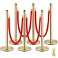 VEVOR Stanchion Post με Velvet Rope, 6-pack Crowd Control Stanchion with 4PCS 5FT Red Velvet Ropes, inox Queue Barrier Line Divier with Ball Top για εκδηλώσεις, μουσεία, πάρτι