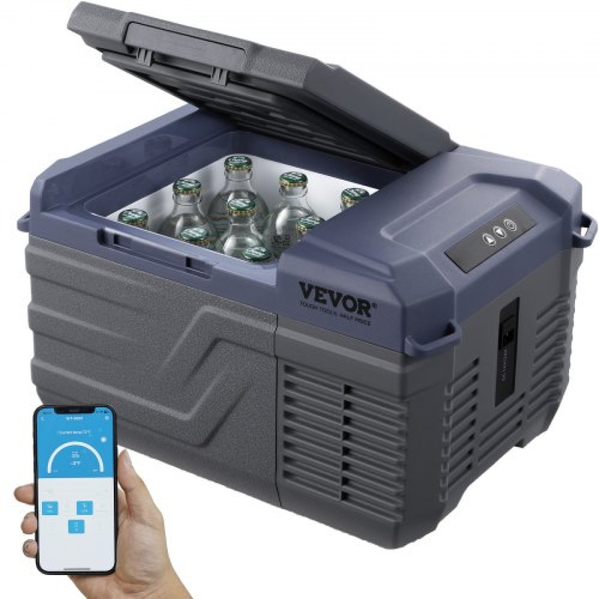 Ψυγείο αυτοκινήτου VEVOR, Ψυγείο αυτοκινήτου 12 Volt, Φορητός καταψύκτης 9 L μονής ζώνης, -4℉-68℉ Ρυθμιζόμενο εύρος, 12/24V DC και 100-240V AC ψύκτη συμπιεστή για εξωτερικούς χώρους, κάμπινγκ, RV