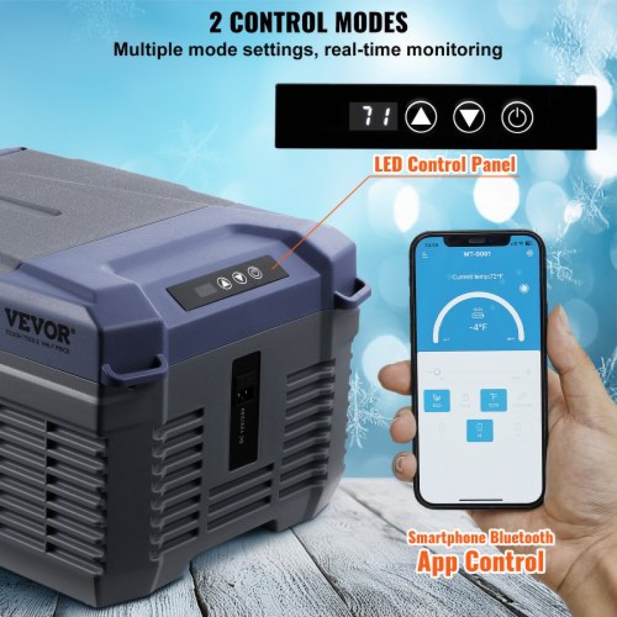Ψυγείο αυτοκινήτου VEVOR, Ψυγείο αυτοκινήτου 12 Volt, Φορητός καταψύκτης 9 L μονής ζώνης, -4℉-68℉ Ρυθμιζόμενο εύρος, 12/24V DC και 100-240V AC ψύκτη συμπιεστή για εξωτερικούς χώρους, κάμπινγκ, RV