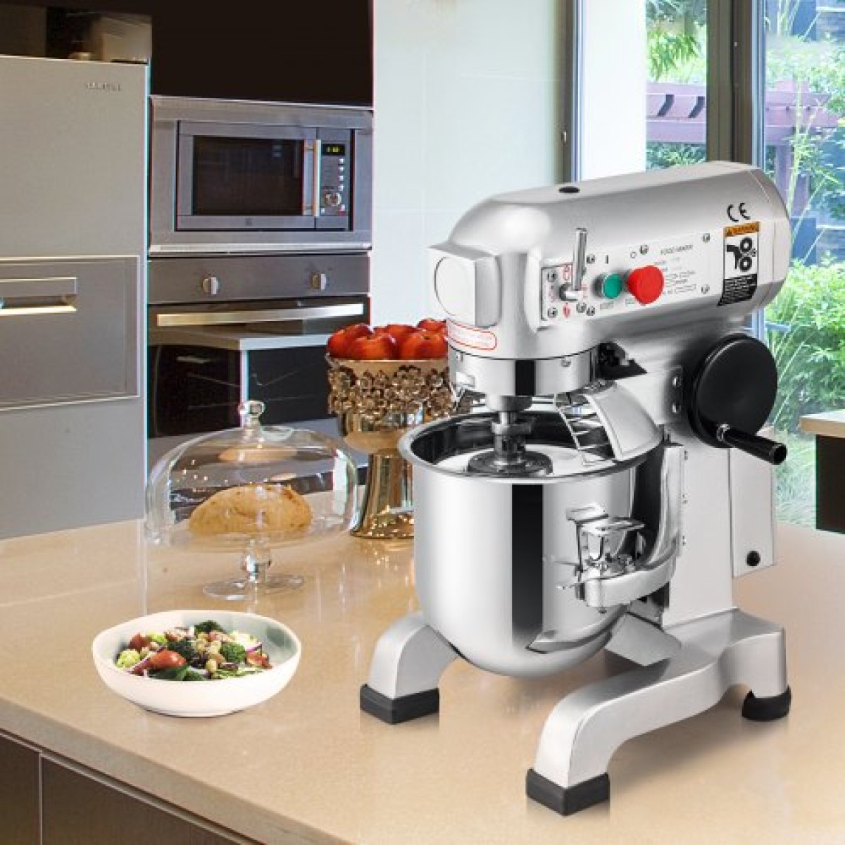 Μίξερ κουζίνας VEVOR Industrial Kitchen 15Qt 600W, 3 ταχύτητες ταχύτητας (110/178/390 RPM), Ανθεκτικό 110V, Περιλαμβάνει ανοξείδωτο μπολ, γάντζο ζύμης, σύρμα, χτυπητήρι, ιδανικό για εκπαιδευτικά ιδρύματα, αρτοποιεία, εστιατόρια