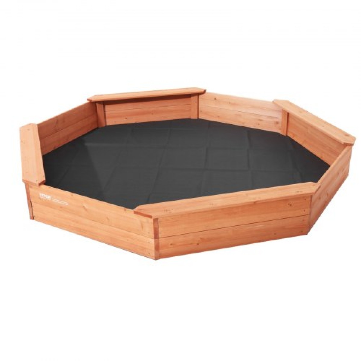 VEVOR Ξύλινο Sandbox με κάλυμμα, 75,6 x 75,6 x 9,1 σε οκταγωνικό Sand Box, Sand Pit με 4 καθίσματα και κάτω επένδυση, Παιδικό sandbox για εξωτερική αυλή, παραλία, πάρκο, δώρο για αγόρια, κορίτσια ηλικίας 3-12