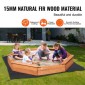 VEVOR Ξύλινο Sandbox με κάλυμμα, 75,6 x 75,6 x 9,1 σε οκταγωνικό Sand Box, Sand Pit με 4 καθίσματα και κάτω επένδυση, Παιδικό sandbox για εξωτερική αυλή, παραλία, πάρκο, δώρο για αγόρια, κορίτσια ηλικίας 3-12