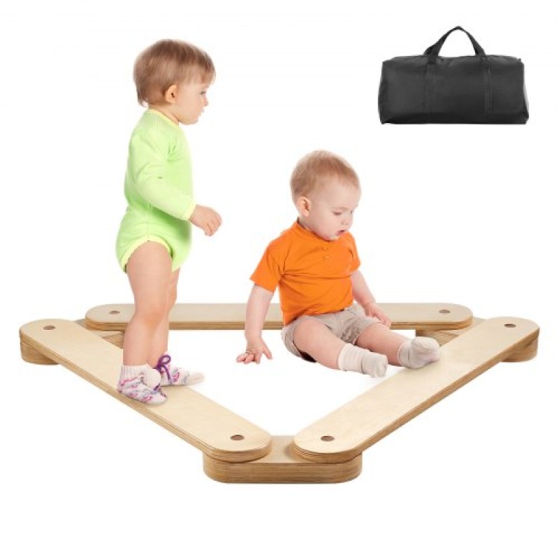 Βήμα πέτρες VEVOR Balance Beam, 3 ΤΕΜ Ξύλινες σανίδες ισορροπίας για μικρά παιδιά, παιχνίδι Montessori για παιδιά 2-6 ετών, Build Coordination and Gross Motor Skills, Γυμναστική σε εσωτερικούς & εξωτερικούς χώρους για κορίτσια Δώρο