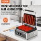 Εμπορική σχάρα Panini VEVOR, Ηλεκτρικό σάντουιτς Panini Maker 2200W, Ανοξείδωτη ψησταριά σάντουιτς με χειρολαβή και έλεγχο θερμοκρασίας, 34x23 cm Πλήρης αυλάκωση εμαγιέ πλάκα, για μπριζόλα χάμπουργκερ μπέικον
