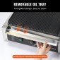 Εμπορική σχάρα Panini VEVOR, Ηλεκτρικό σάντουιτς Panini Maker 2200W, Ανοξείδωτη ψησταριά σάντουιτς με χειρολαβή και έλεγχο θερμοκρασίας, 34x23 cm Πλήρης αυλάκωση εμαγιέ πλάκα, για μπριζόλα χάμπουργκερ μπέικον