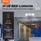 VEVOR 24 Pack Εμπορικό φως έκτακτης ανάγκης, 3W, Λευκό LED φωτιστικά για έξοδο έκτακτης ανάγκης με εφεδρική μπαταρία 180 λεπτών ρυθμιζόμενη 2 LED τετράγωνη βάση κεφαλής, οροφής ή τοίχου για διακοπές ρεύματος σε επιχειρήσεις
