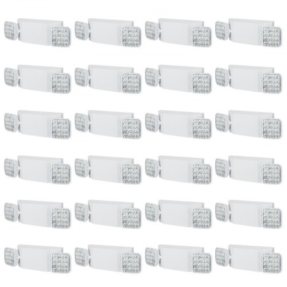 VEVOR 24 Pack Εμπορικό φως έκτακτης ανάγκης, 3W, Λευκό LED φωτιστικά για έξοδο έκτακτης ανάγκης με εφεδρική μπαταρία 180 λεπτών ρυθμιζόμενη 2 LED τετράγωνη βάση κεφαλής, οροφής ή τοίχου για διακοπές ρεύματος σε επιχειρήσεις