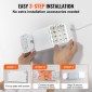 VEVOR 24 Pack Εμπορικό φως έκτακτης ανάγκης, 3W, Λευκό LED φωτιστικά για έξοδο έκτακτης ανάγκης με εφεδρική μπαταρία 180 λεπτών ρυθμιζόμενη 2 LED τετράγωνη βάση κεφαλής, οροφής ή τοίχου για διακοπές ρεύματος σε επιχειρήσεις