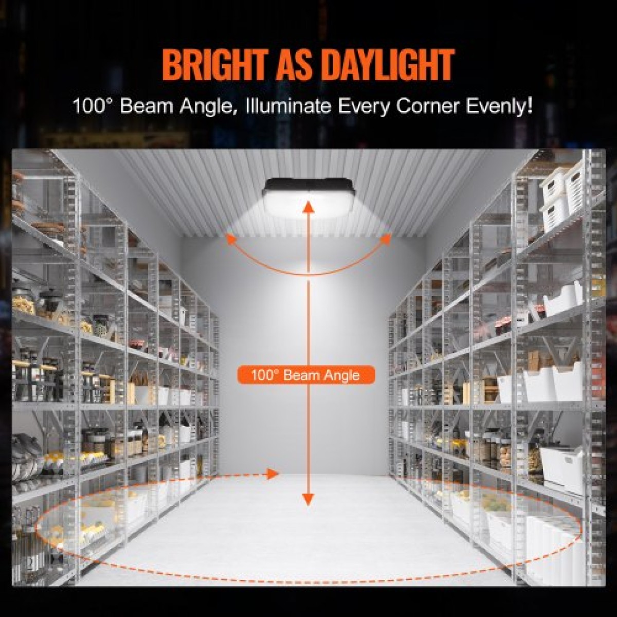 VEVOR LED Light Canopy, 150W, 16500LM 5000K Daylight Commercial Industrial Outdoor Canopy Light, 315mm x 315mm Επιφανειακή βάση Φωτισμός οροφής για βενζινάδικο Garage Street Shop Hotel, IP65