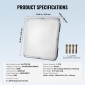 VEVOR LED Light Canopy, 150W, 16500LM 5000K Daylight Commercial Industrial Outdoor Canopy Light, 315mm x 315mm Επιφανειακή βάση Φωτισμός οροφής για βενζινάδικο Garage Street Shop Hotel, IP65