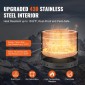 VEVOR Smokeless Fire Pit Sove Bonfire, Υ: 12,6 ίντσες x Διάμετρος: 15 ίντσες, Ξύλινα τζάκια με αποσπώμενο δοχείο στάχτης, εσωτερικό φορητό εξωτερικό τζάκι από ανοξείδωτο χάλυβα SUS430, Ιδανικό για κάμπινγκ σε εξωτερικό αίθριο