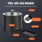 VEVOR Smokeless Fire Pit Sove Bonfire, Υ: 12,6 ίντσες x Διάμετρος: 15 ίντσες, Ξύλινα τζάκια με αποσπώμενο δοχείο στάχτης, εσωτερικό φορητό εξωτερικό τζάκι από ανοξείδωτο χάλυβα SUS430, Ιδανικό για κάμπινγκ σε εξωτερικό αίθριο