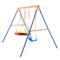 VEVOR Swing Swing για Backyard, 440lbs Load Capacity Swing Set, με 1 Saucer Swing Seat, 1 Belt Swing Seat, Heavy Duty A-Frame Metal Swing Stand και ρυθμιζόμενο σχοινί, Swingset Outdoor για παιδιά