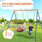VEVOR Swing Swing για Backyard, 440lbs Load Capacity Swing Set, με 1 Saucer Swing Seat, 1 Belt Swing Seat, Heavy Duty A-Frame Metal Swing Stand και ρυθμιζόμενο σχοινί, Swingset Outdoor για παιδιά