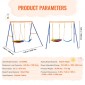 VEVOR Swing Swing για Backyard, 440lbs Load Capacity Swing Set, με 1 Saucer Swing Seat, 1 Belt Swing Seat, Heavy Duty A-Frame Metal Swing Stand και ρυθμιζόμενο σχοινί, Swingset Outdoor για παιδιά