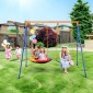 VEVOR Swing Swing για Backyard, 440lbs Load Capacity Swing Set, με 1 Saucer Swing Seat, 1 Belt Swing Seat, Heavy Duty A-Frame Metal Swing Stand και ρυθμιζόμενο σχοινί, Swingset Outdoor για παιδιά
