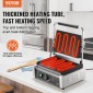 Εμπορική σχάρα Panini VEVOR, Ηλεκτρικό σάντουιτς Panini Maker 2200W, Ανοξείδωτη ψησταριά σάντουιτς με χειρολαβή και έλεγχο θερμοκρασίας, 34x23 cm Πλήρης επίπεδη εμαγιέ πλάκα, για μπριζόλα χάμπουργκερ μπέικον