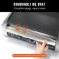 Εμπορική σχάρα Panini VEVOR, Ηλεκτρικό σάντουιτς Panini Maker 2200W, Ανοξείδωτη ψησταριά σάντουιτς με χειρολαβή και έλεγχο θερμοκρασίας, 34x23 cm Πλήρης επίπεδη εμαγιέ πλάκα, για μπριζόλα χάμπουργκερ μπέικον