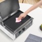 Εμπορική σχάρα Panini VEVOR, Ηλεκτρικό σάντουιτς Panini Maker 2200W, Ανοξείδωτη ψησταριά σάντουιτς με χειρολαβή και έλεγχο θερμοκρασίας, 34x23 cm Πλήρης επίπεδη εμαγιέ πλάκα, για μπριζόλα χάμπουργκερ μπέικον